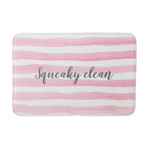 Squeaky Clean roze streep waterverf badmat
