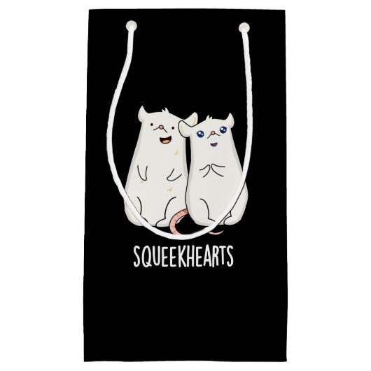 Squeekhearts Funny Mouse Lieverd Pun Dark BG Klein Cadeauzakje (Voorkant)