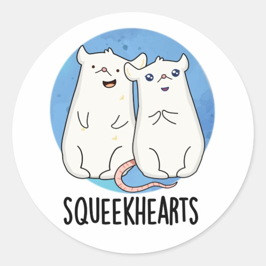 Squeekhearts Funny Mouse SweeLieveer Pun Ronde Sticker (Voorkant)