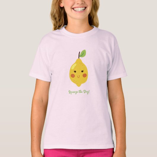 Squeeze Day Punny T-shirt citron (Devant)