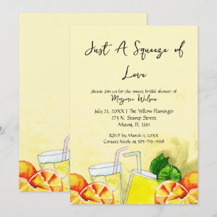 Squeeze of Love Lemonade Citroen Bruiloftsfeest Kaart