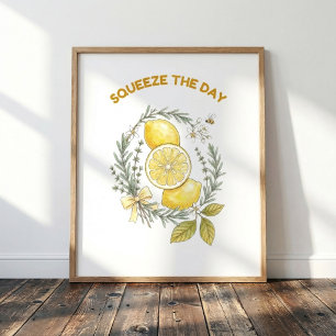 Squeeze The Day Citroen Keuken Muur Kunst Poster