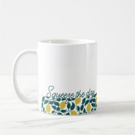 Squeeze the Day Citroenprint Zomer Keuken Cadeau Koffiemok