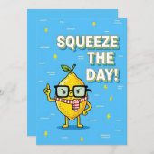 Squeeze the Day funny lemon pun gift Bedankkaart (Voorkant / Achterkant)