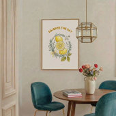 Squeeze The Day Lemon Kitchen Wall Art Poster