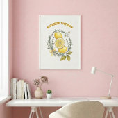 Squeeze The Day Lemon Kitchen Wall Art Poster