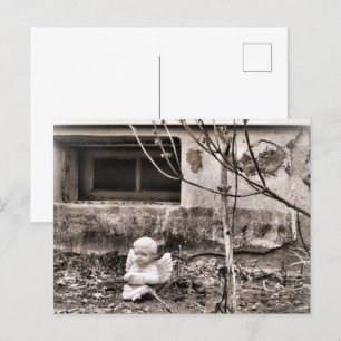 Squeezebox Angel in Winter Garden Sepia Tones Briefkaart