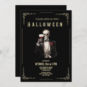 Squelette Adulte Halloween Fête Invitation (Devant / Derrière)