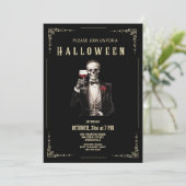 Squelette Adulte Halloween Fête Invitation (Debout devant)
