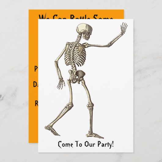 Squelette agitant Halloween Invitation (Devant / Derrière)