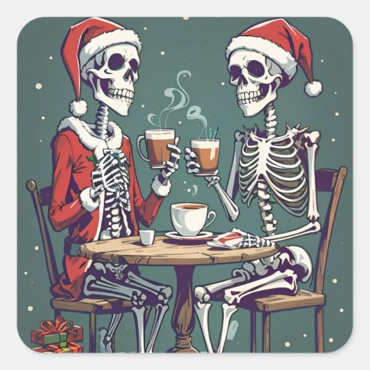 Squelette autocollants du Père Noël (Devant)