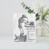 Squelette Avec Carte Postale Crâne (Debout devant)