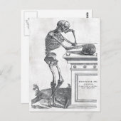 Squelette Avec Carte Postale Crâne (Devant / Derrière)