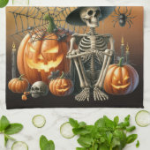 Squelette Citrouille Halloween serviettes de cuisi (Plié)