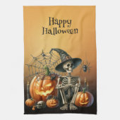 Squelette Citrouille Halloween serviettes de cuisi (Vertical)