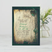 squelette clé coeur serrure nuptiale invitations (Debout devant)