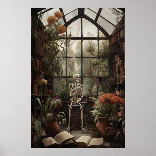 Squelette dans une impression de bibliothèque bota (Devant)