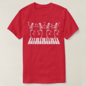 Squelette dansant en T-shirt Piano Tshirt (Design devant)