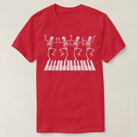 Squelette dansant en T-shirt Piano Tshirt (Design devant)