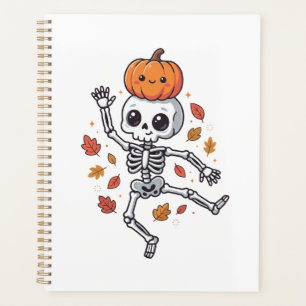 Squelette dansant Halloween mignon avec tête de ci