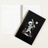 Squelette de baseball Halloween frappant (Devant avec enveloppe)