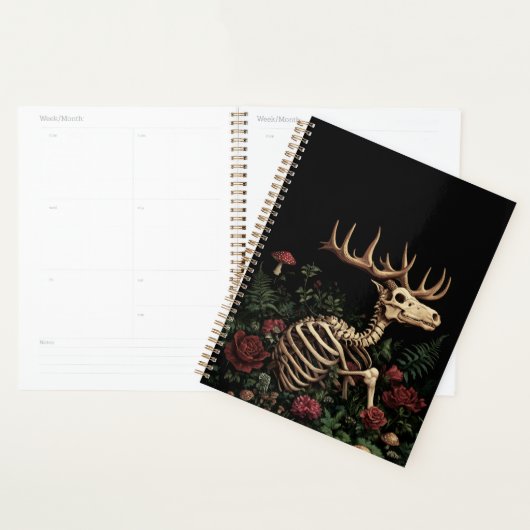 Squelette de cerf mystique gothique floral (Devant avec enveloppe)
