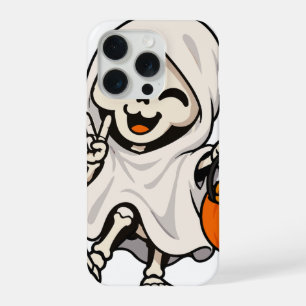 Squelette de fantôme mignon signe de paix Hallowee