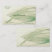 squelette de feuilles vertes carte de visite (Devant / Derrière)