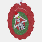 Squelette de Noël amusant tenant des ornements dan (Gauche)