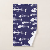Squelette de poisson mort Os blancs Humour de pêch (Serviette à main)