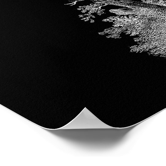 Squelette et cheval Affiche de décoration Hallowee (Coin)