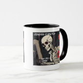 Squelette et Rose Mug de l'écrivain (Devant droit)