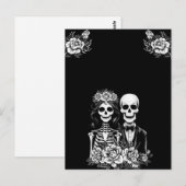 Squelette gothique couple mariage floral Carte pos (Devant / Derrière)