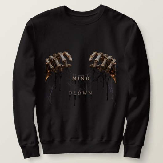 Squelette gothique de sweat à capuche Mind Blown (Design devant)