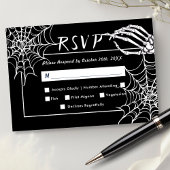 Squelette gothique noir Elégant mariage RSVP