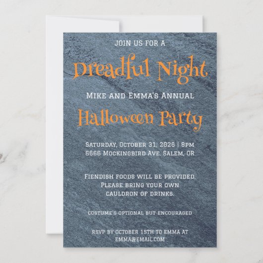 Squelette Halloween Fête Invitation (Dos)