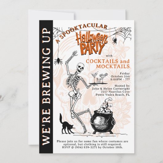 Squelette Halloween Fête Invitation (Devant)