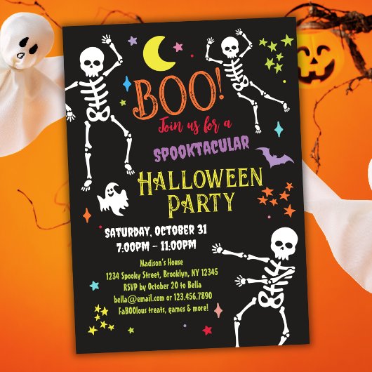 Squelette Halloween Fête Invitation