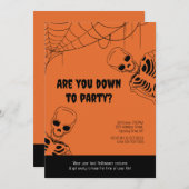 Squelette Halloween Invitation de la fête des adul (Devant / Derrière)