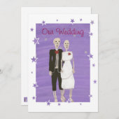 Squelette Halloween Invitations de mariage, Person (Devant / Derrière)