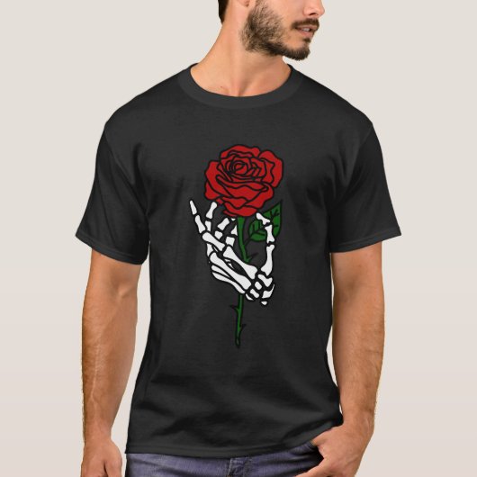 Squelette Main Holding Rose Sweat - shirt à capuch (Devant)