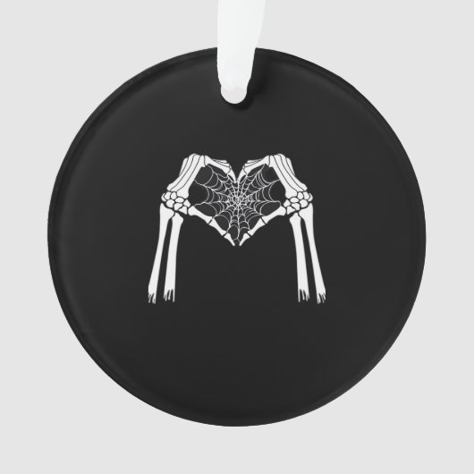 Squelette Mains Cobweb Coeur (Blanc) Classique (devant)