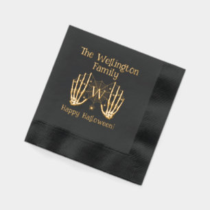 Squelette Mains Spiderweb Nom initial Halloween #2