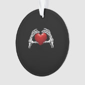 Squelette Mains Tenant Un Coeur Rouge Design Class (devant)