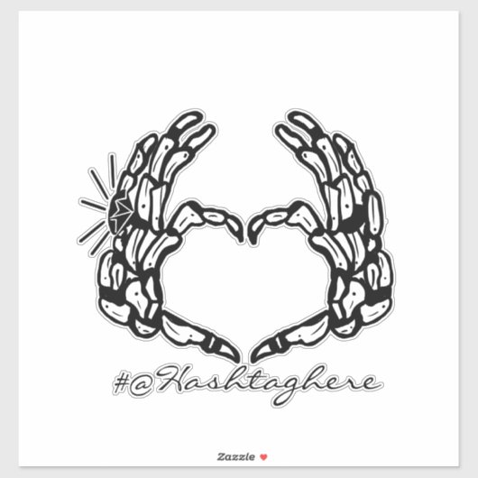 Squelette Marié Nom Script Autocollant voiture (Feuille)