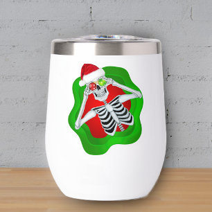 Squelette mignon en Rouge brillant Vert éclat Noël