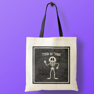 Squelette mignon Halloween Trick ou Sac fourre-tou