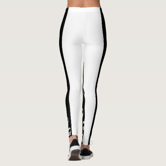 squelette noir blanc leggings adolescent long (Dos)