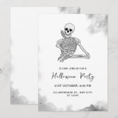 Squelette noir et blanc Invitation de la fête d'Ha (Devant / Derrière)