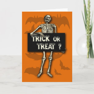Squelette ou traiter les cartes Halloween
